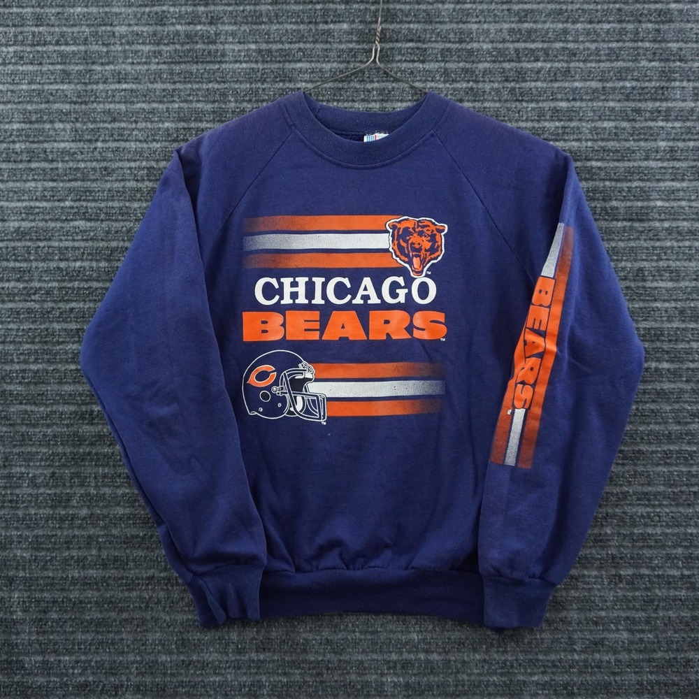 Chicago Bears Sweatshirt Youth XL Navy Blue Vintage NFL Made in USA Graphic